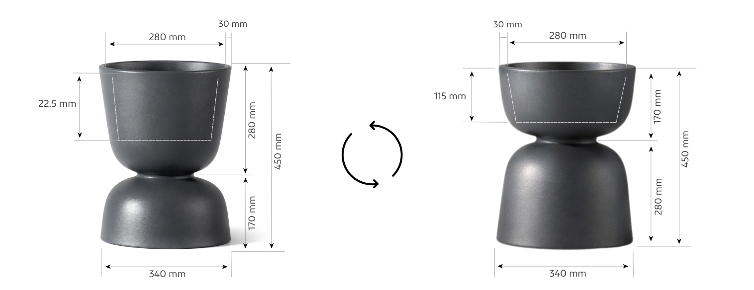 Donica Reverso 45 wymiary peach fuzz